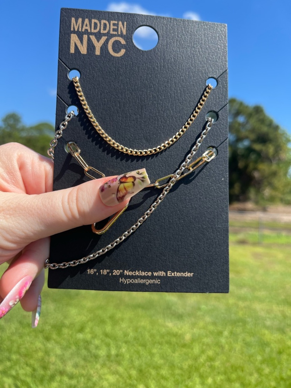 Madden NYC Mixed Metal Layered Necklace Set — Gold & Silver - Picture 3 of 3